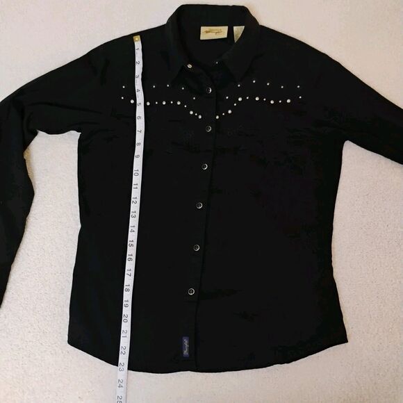 Wrangler Snap Button Studded Slick Cowgirl Western Line Dance Rodeo Women's S - Picture 12 of 12